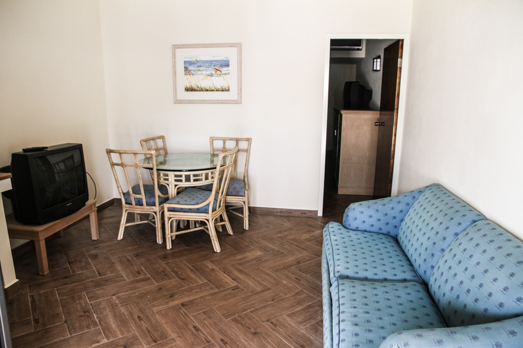 Living area in a Kite Inn apartment
